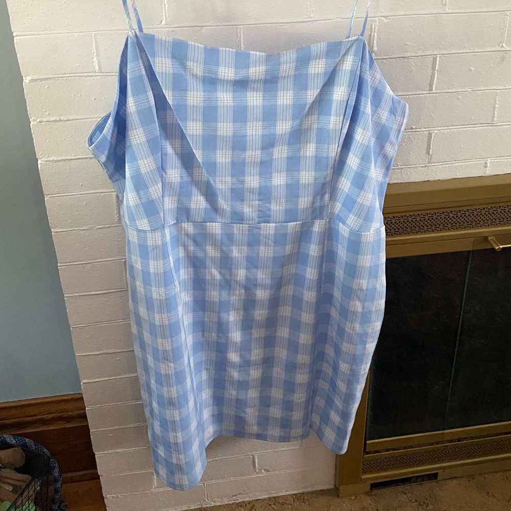 NWOT Sz 3x BP Blue Plaid Dress